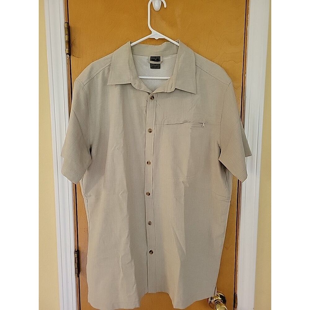 Rugged Exposure XLMen's Vented Khaki Polyester Fishing Outdoor Camping Shirt